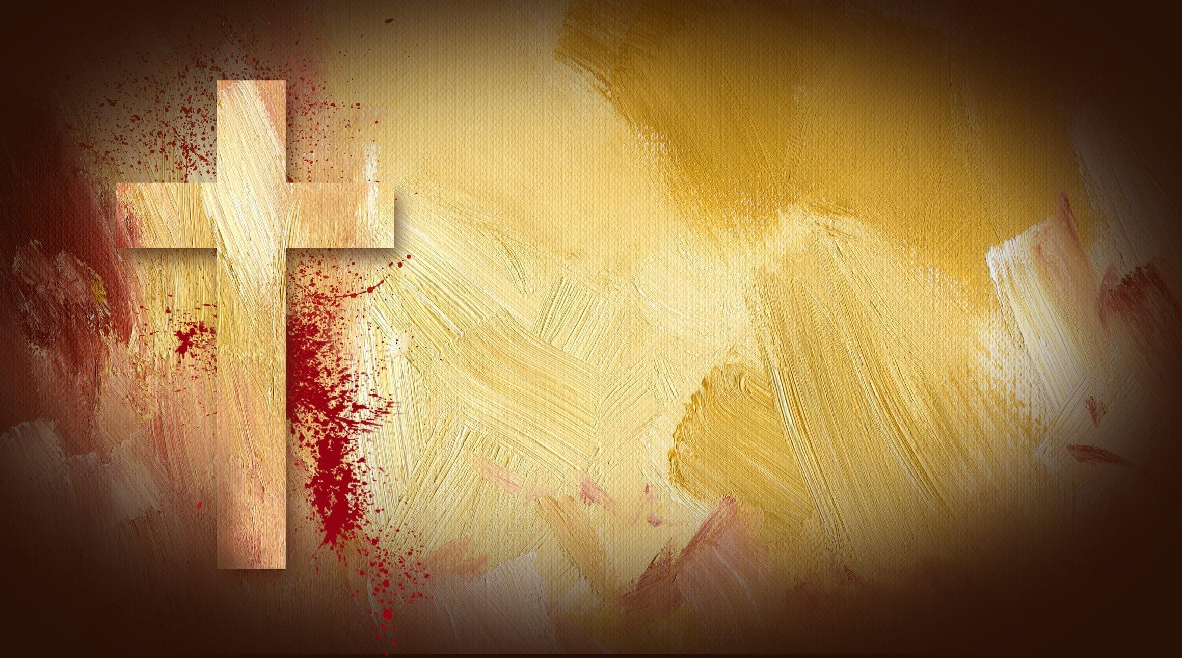 Red-splattered cross symbolizing God’s healing power and Christ’s sacrifice