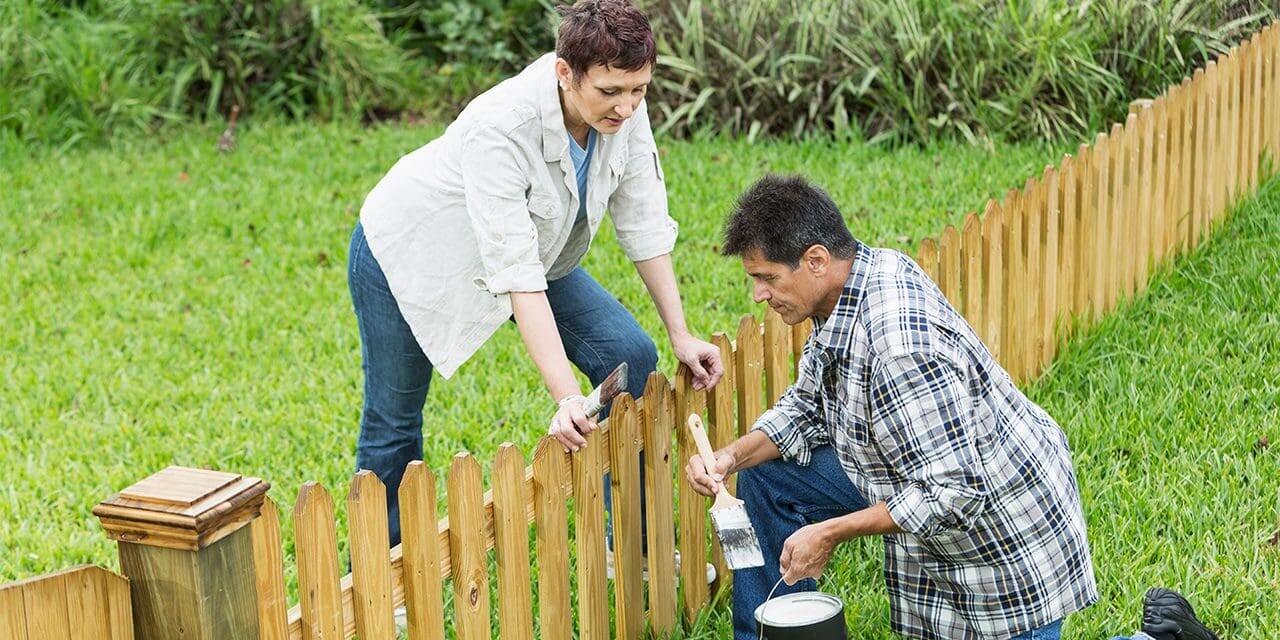 Neighbors working on a good fence illustrate the idea of importance of good spiritual boundaries.