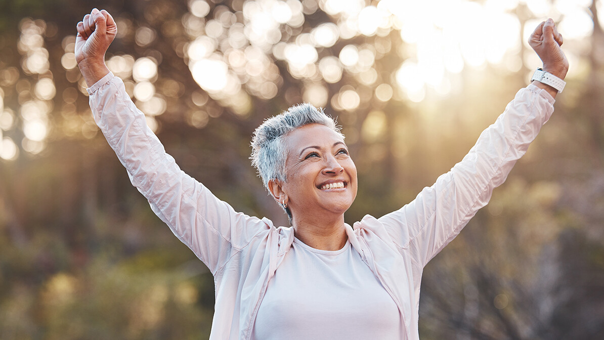 Woman rejoicing that she is cancer-free. cancer healing testimony