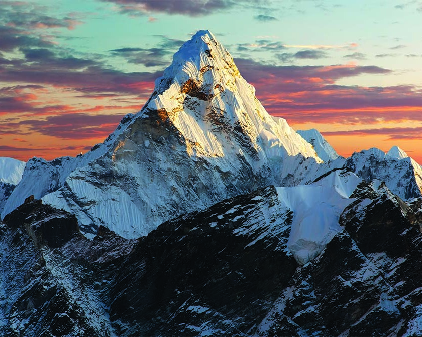 Snow-covered mountain peaks representing life’s challenges and learning how to pray for breakthrough.