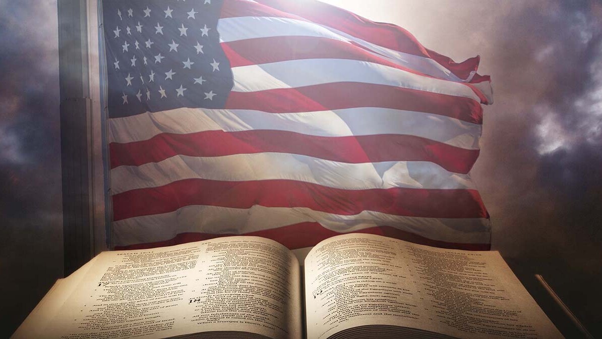 freedom, Bible in front of America flag