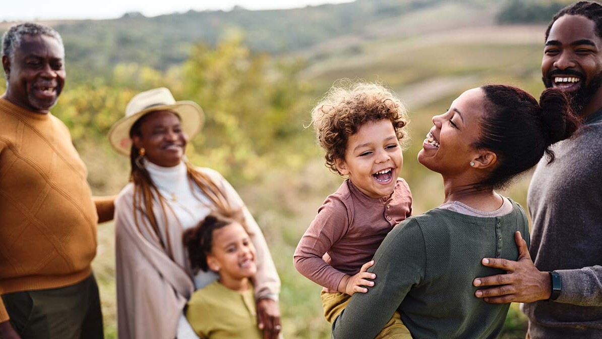 truth sets us free, multi-generational African American family outdoors