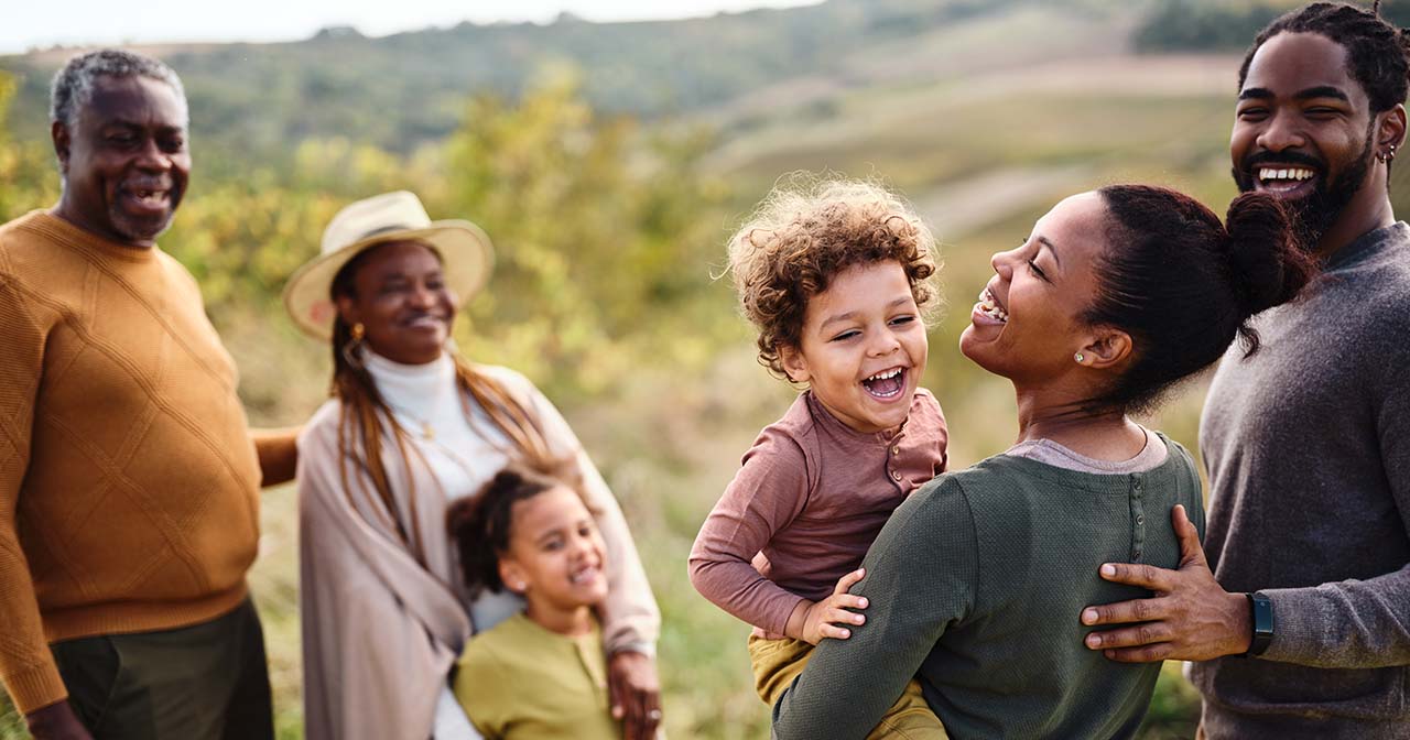 truth sets us free, multi-generational African American family outdoors